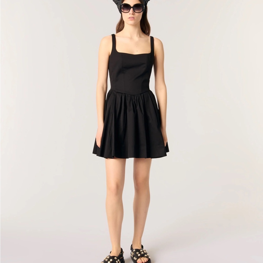 Maje Black Sleeveless Corset Dress